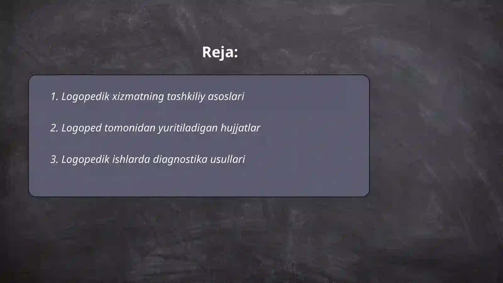 Logopedik xizmatning tashkiliy asoslari 2