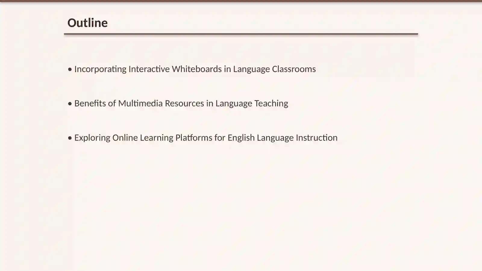 Interactive Whiteboards and Multimedia Resources for Language Instruction 2
