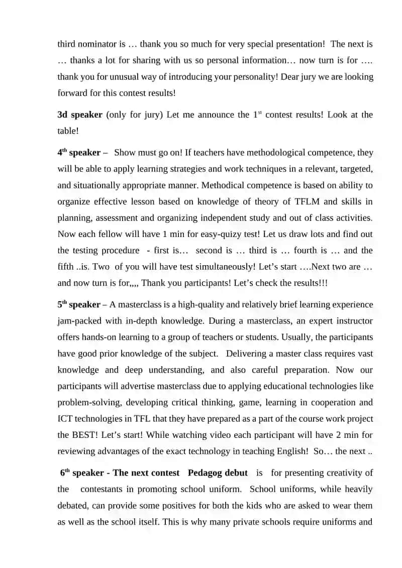 SCENARIO OF THE DEMO LECTURE 2