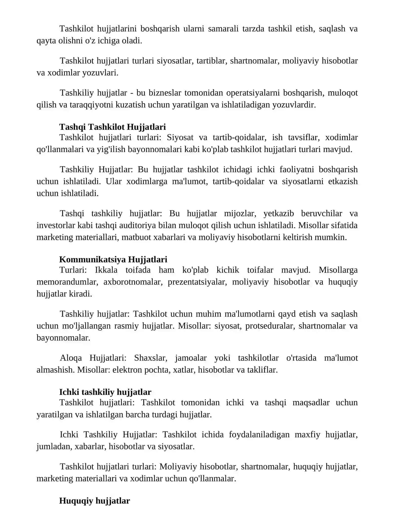 Tashkiliy hujjatlar va uning turlari 2