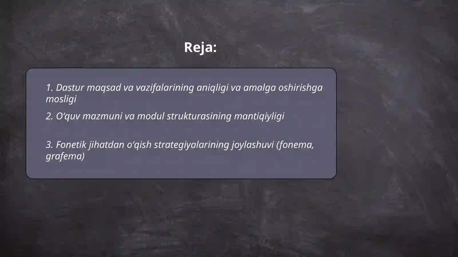Boshlangʻich sinfda oʻqish savodxonligi dasturini tahlil qilish 2