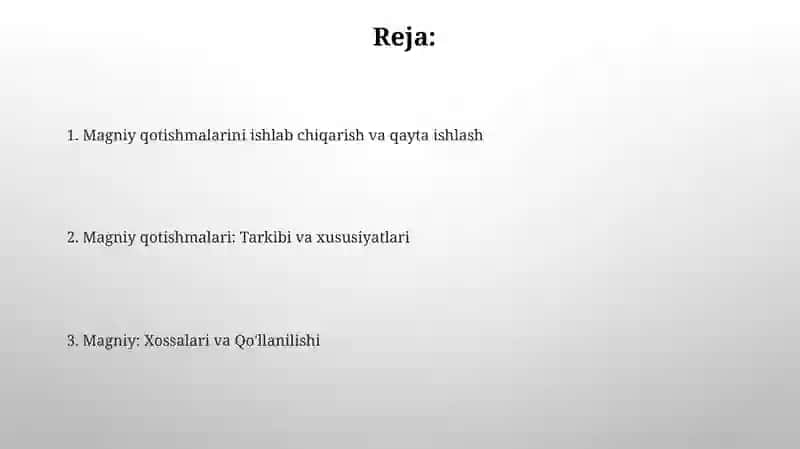 Magniy va uning qotishmalari 2