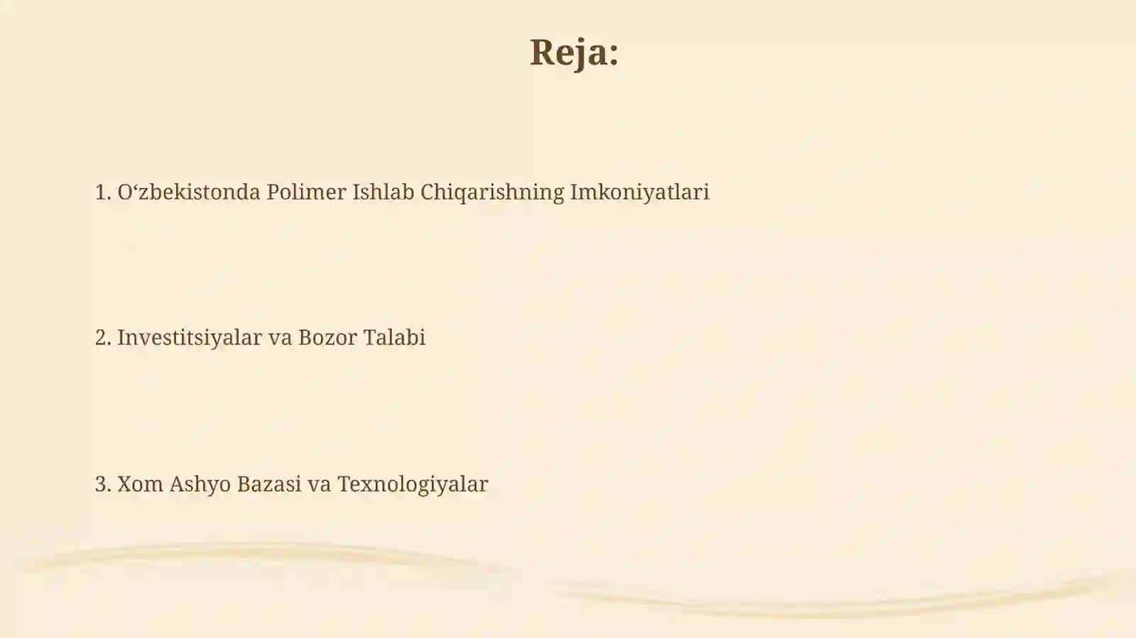 O'zbekistonda Polimerlar olish istiqbollari 2