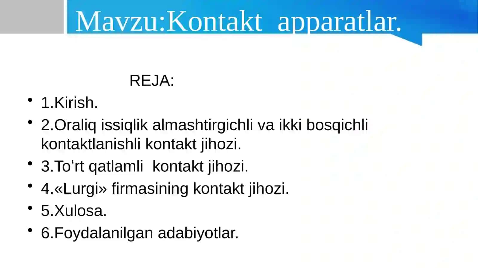 Kontakt apparatlar 2