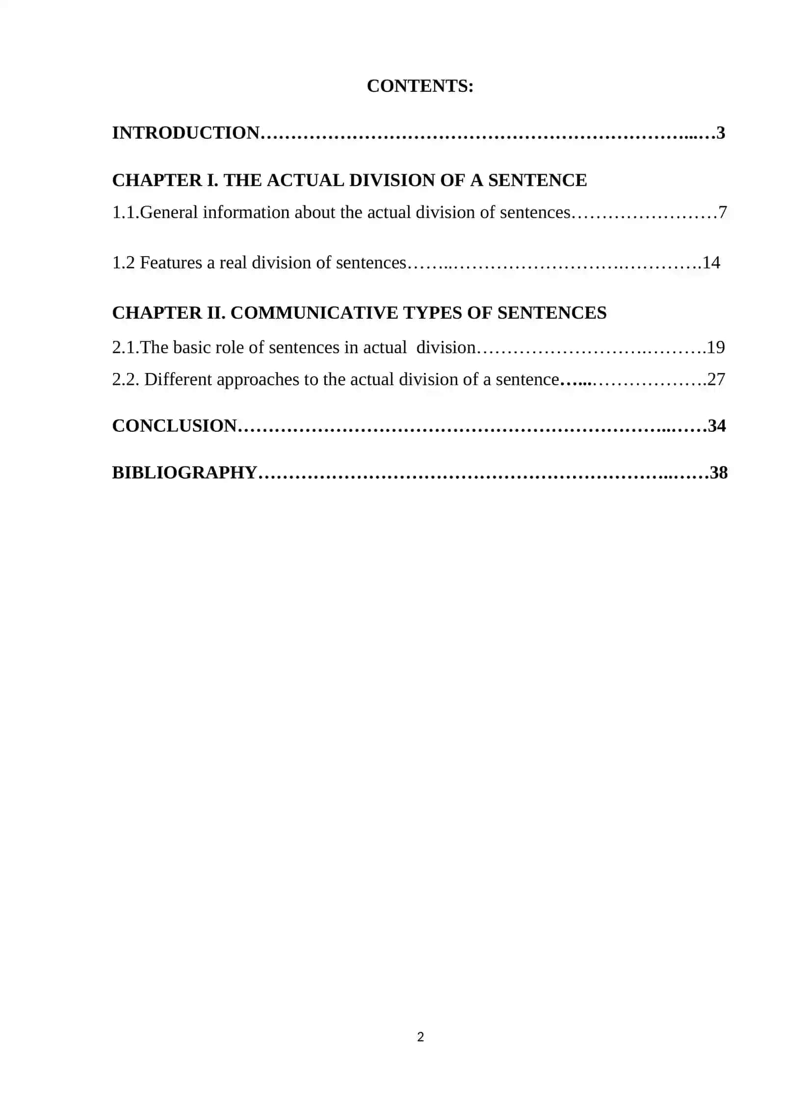 THE DOCTRINE OF THE ACTUAL DIVISION OF A SENTENCE 2