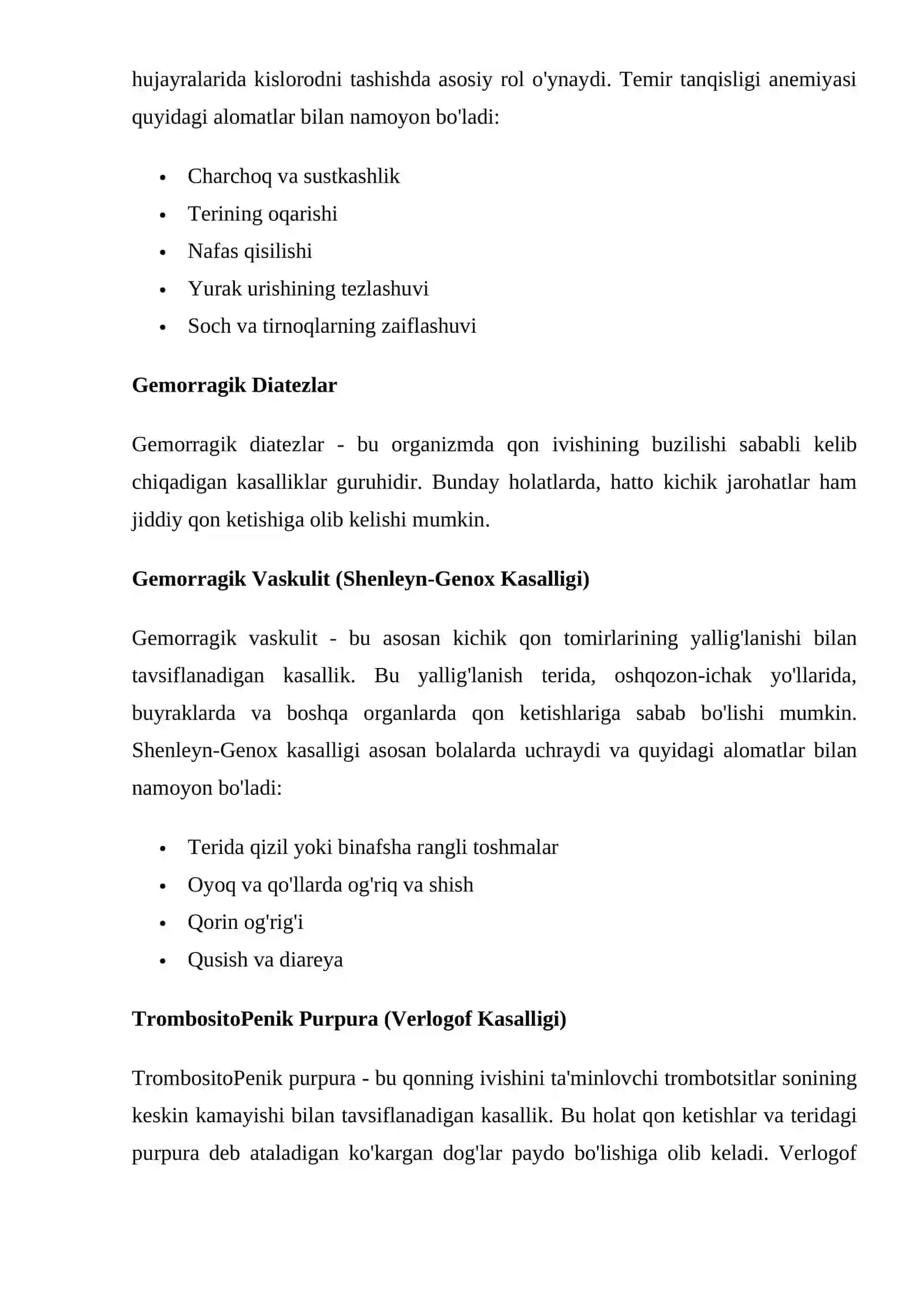 Temir Tanqisligi Anemiyasi va Gemorragik Diatezlar 2