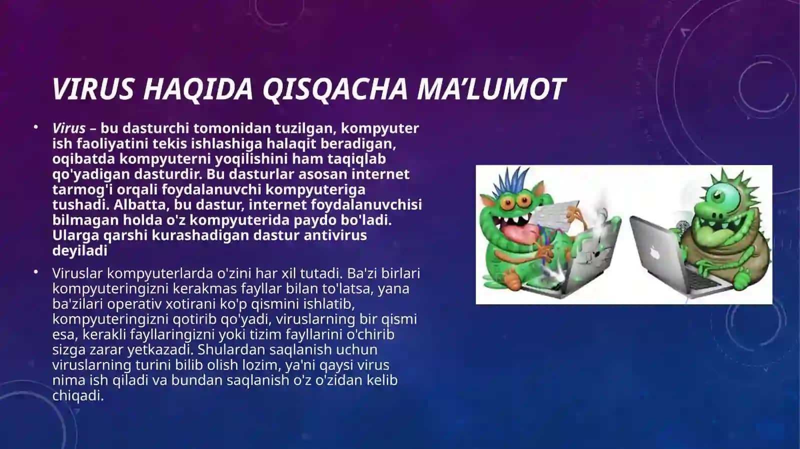 Virus tushunchasi va uning turlari 2