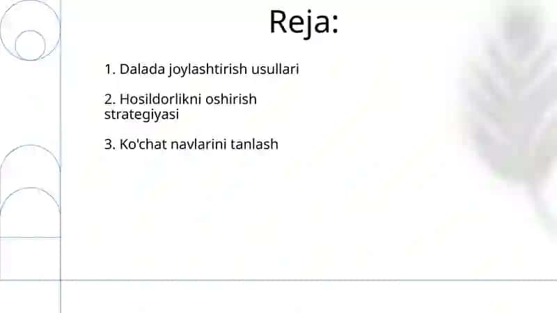 Seleksiya koʻchatzorlari xillari 2