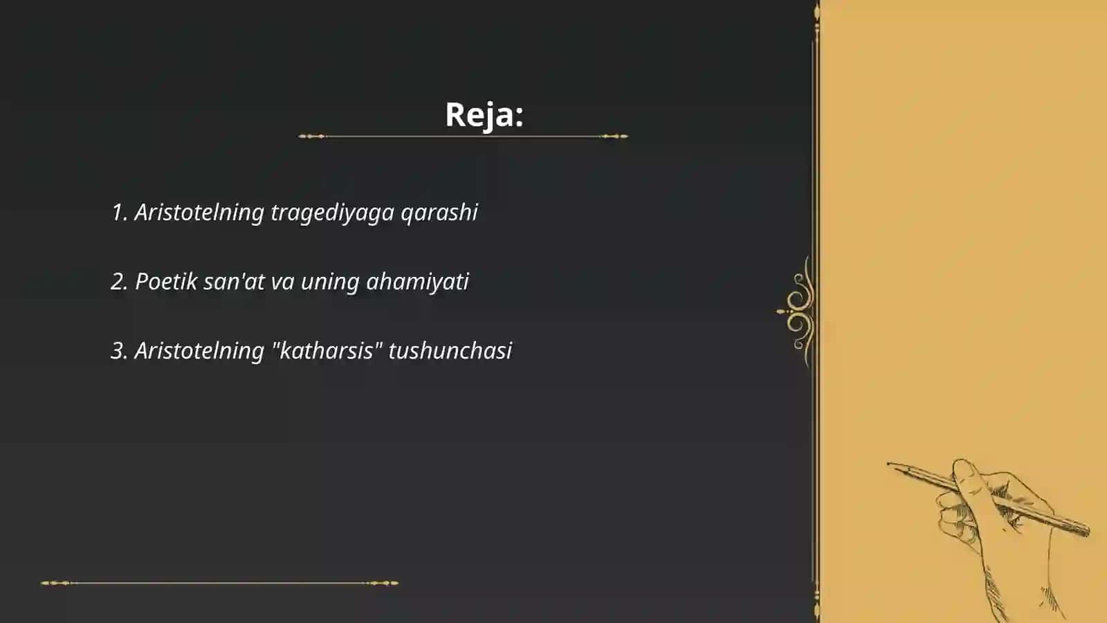Arestotelning Poetika asariga fikrim 2