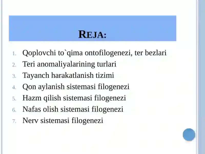 Odam a’zolarining onto-filogenezi 2