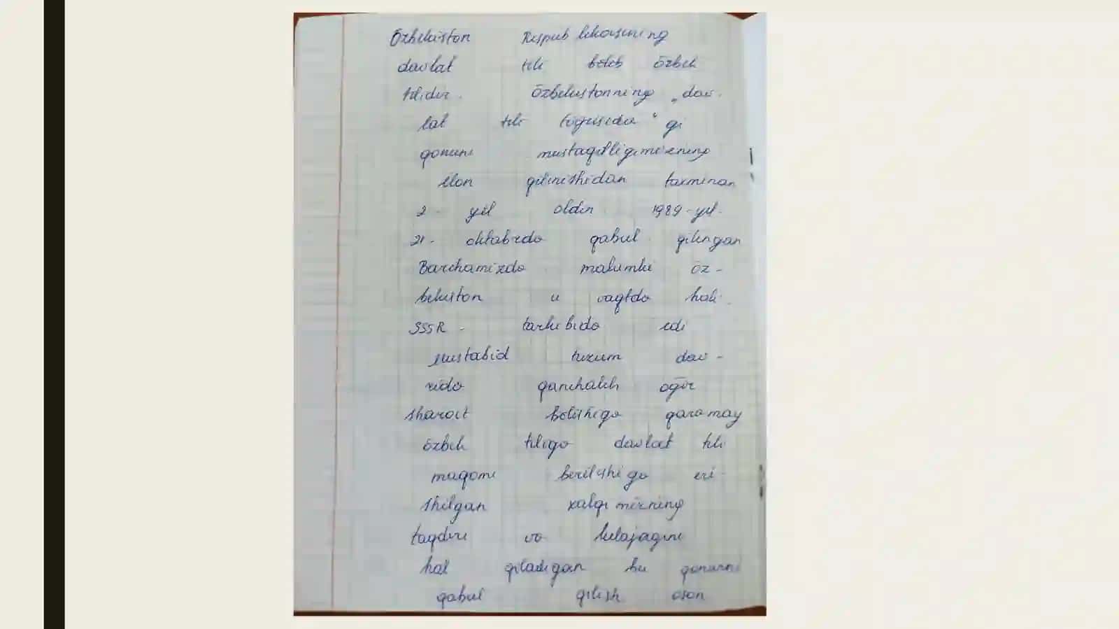 Termiz davlat universiteti Tarix fakulteti 322-guruh talabasi QulsaxatovDilshodbekningOʻzbektilining sohadaqoʻllanilishifanidan tayyorlagan mustaqil ishi 2