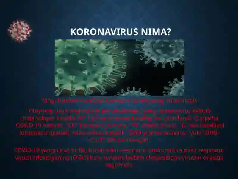 NAFAS YO'LLARI INFEKSIYALARI. KORONAVIRUS INFEKSIYASI 2