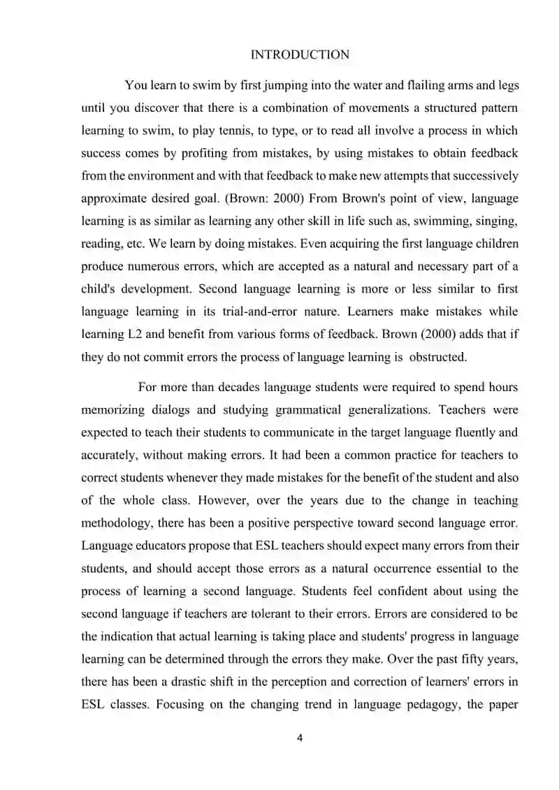 Procedure of Data Collection and Analysis,  Fossilization,The Correction of Mistakes 2