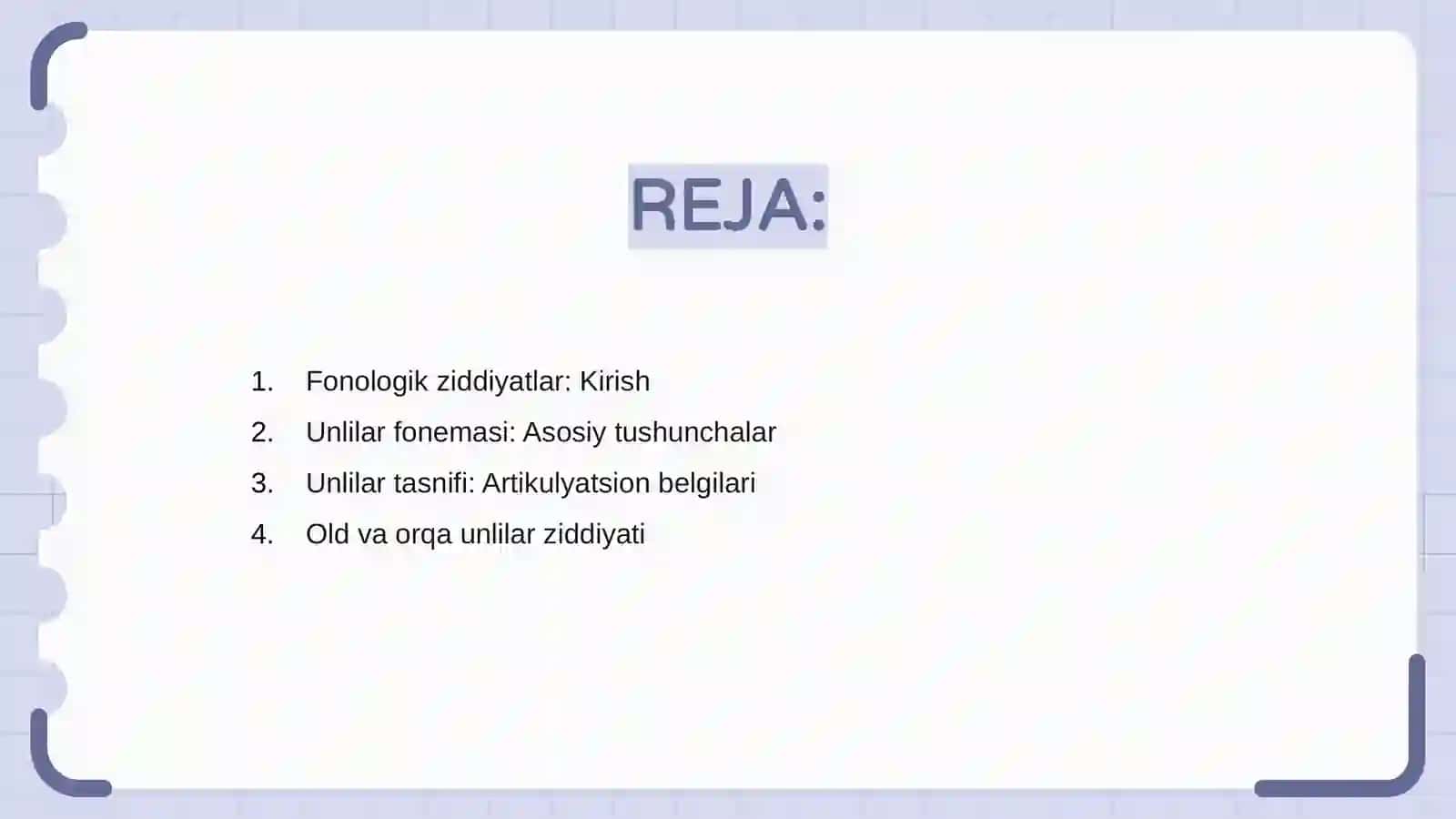 Fonologik ziddiyatlar unlilar tasnifi 2