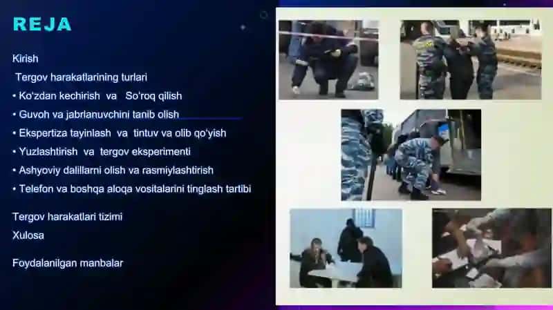 Tergovharakatlari, ularning turlari va tizimi 2