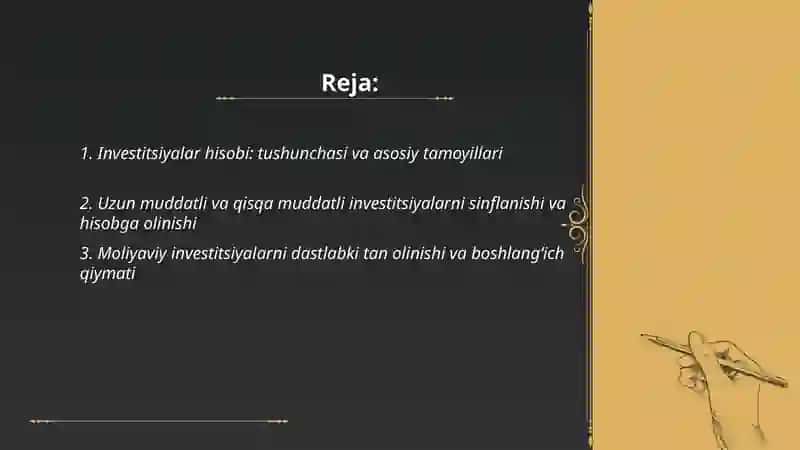 Investitsiyalar hisobi 2