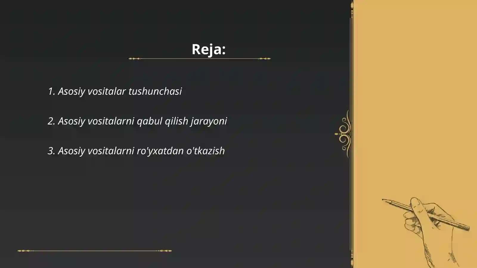 Asosiy vositalarni kirim qilish hisobi 2