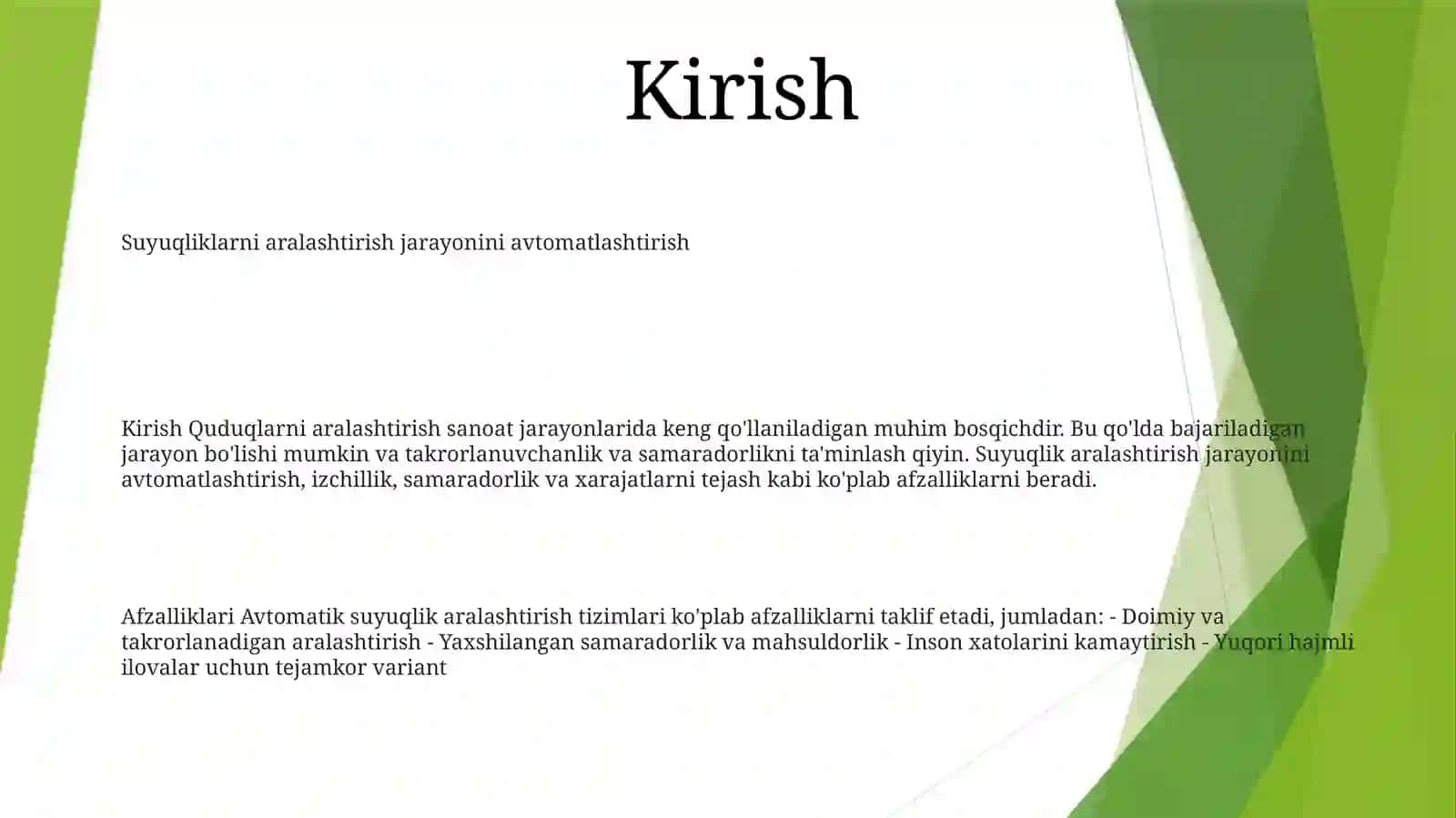 Suyuqliklarni Aralashtirish Jarayonini Avtomatlashtirish 2