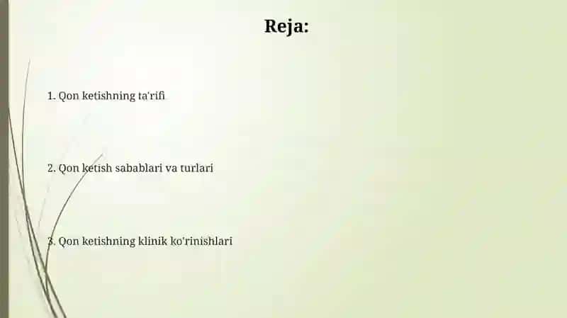 Qon ketishni tarifi va korinishi 2