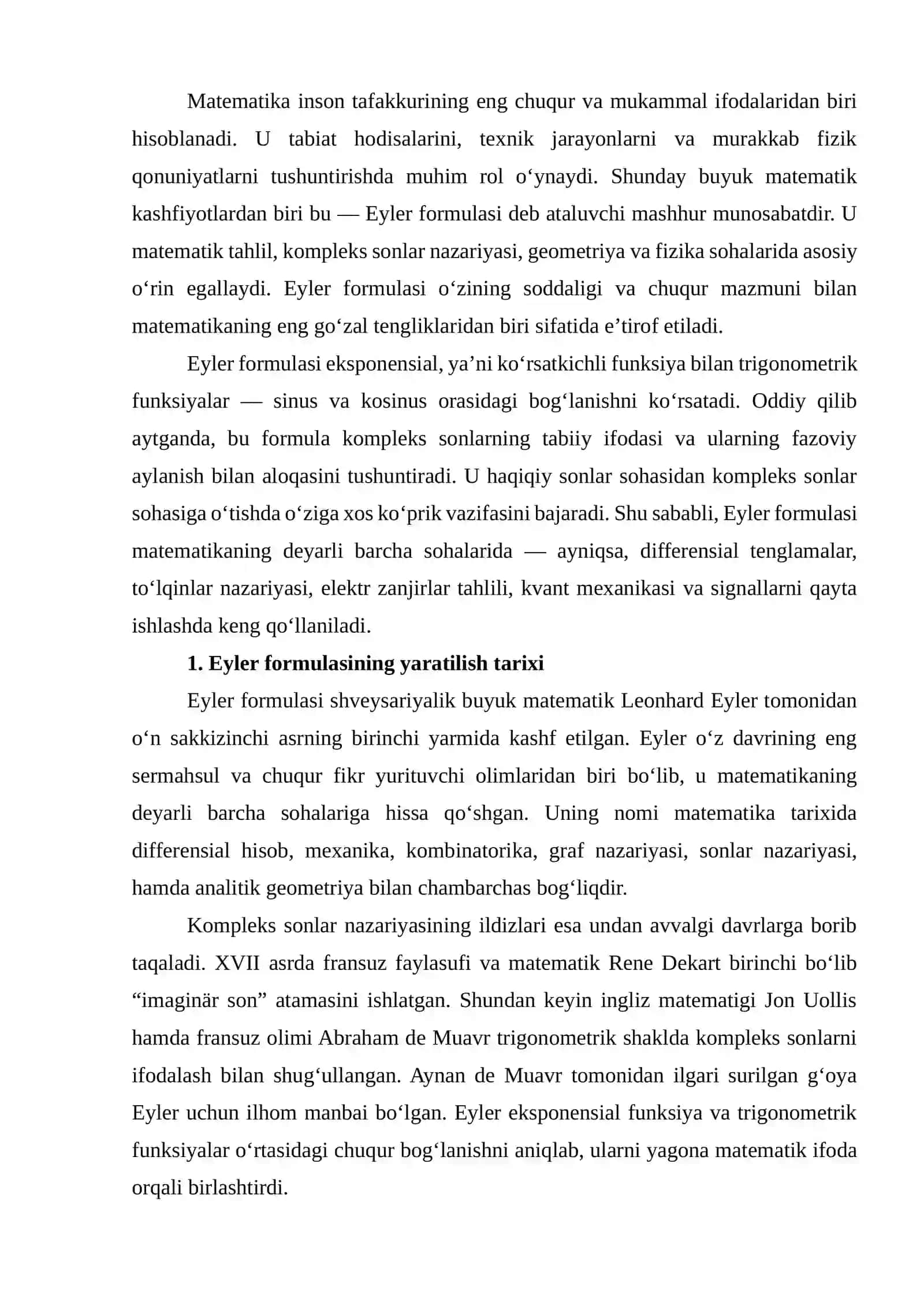 Eyler formulasi.kompleks sonning ko'rsatkichli shakli 2