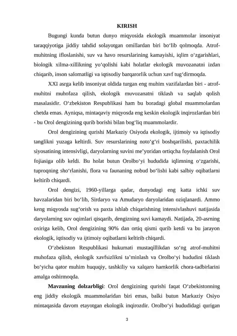 Orol dengizi muammosi 2