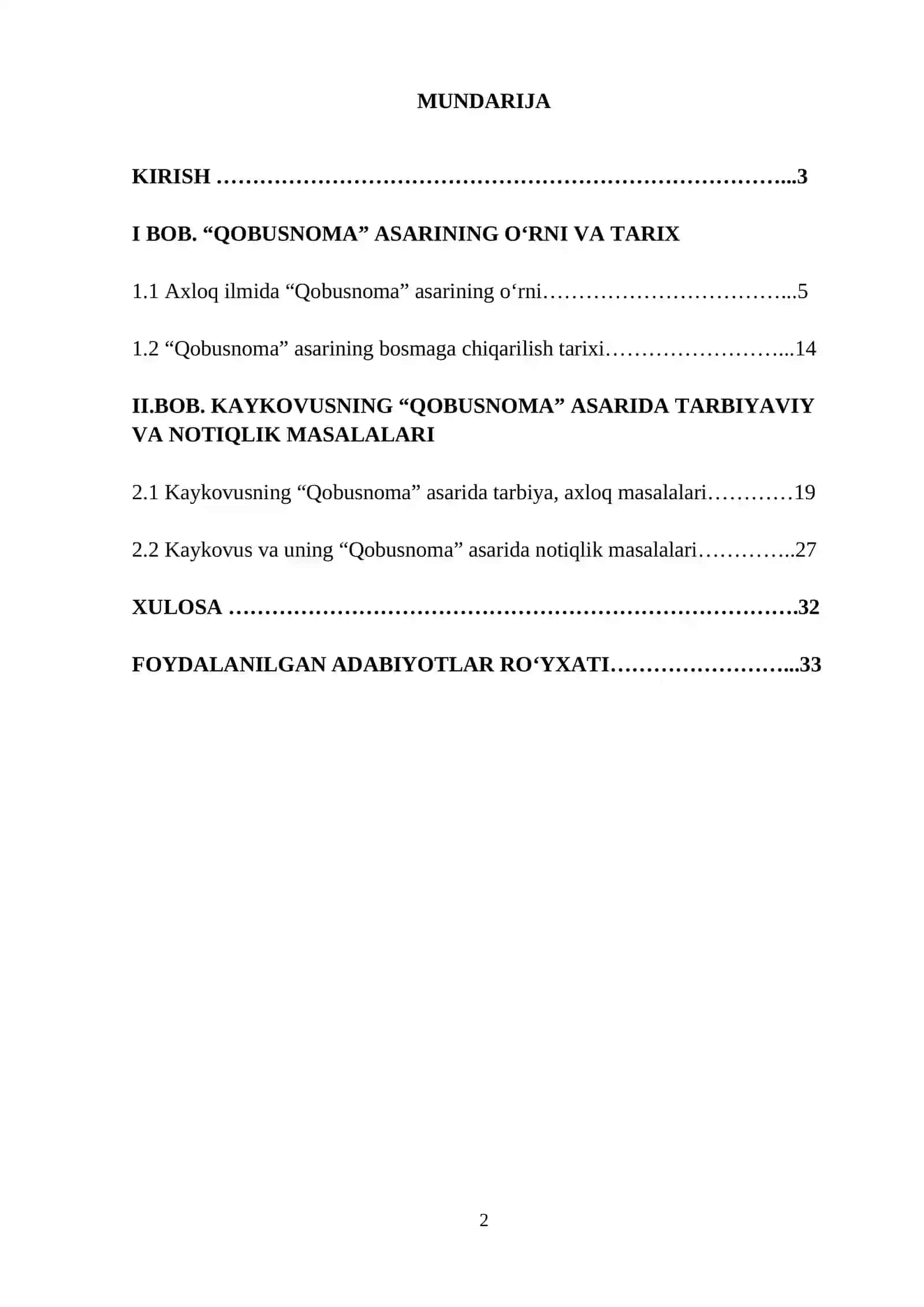 "Axloqiy tarbiyada Kaykovusning 'Qobusnama' asaridan foydalanish" 2
