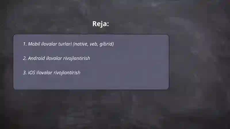 Mobil ilovalar turlari 2