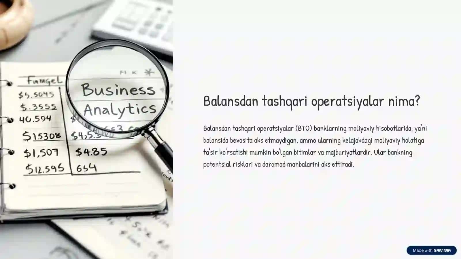 Balansdan tashqari operatsiyalar 2