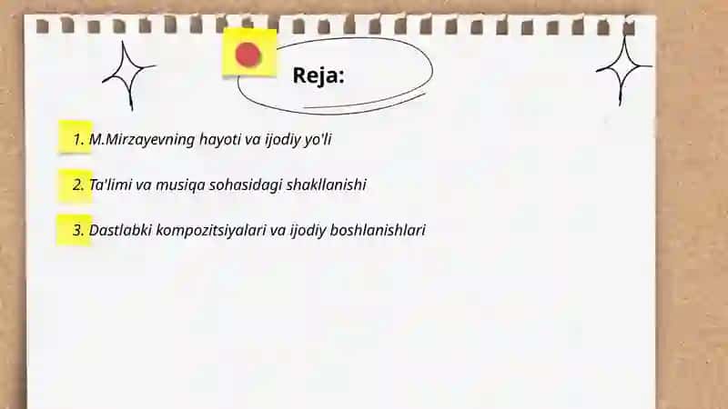 M.Mirzayevning hayoti va ijodiy yo'li 2