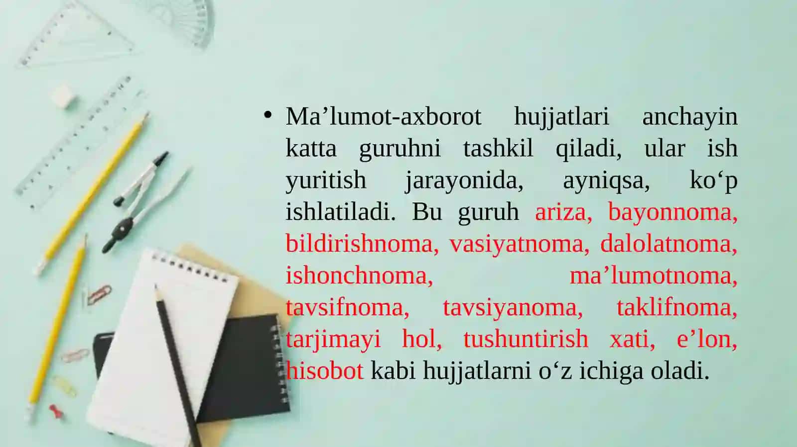 Ma’lumot-axborot hujjatlari 2