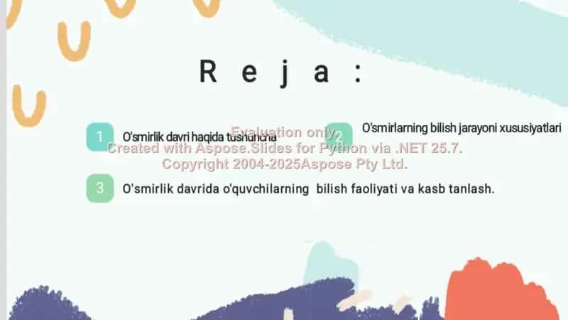 O'smirlik davri va uning o'zgarishlari 2