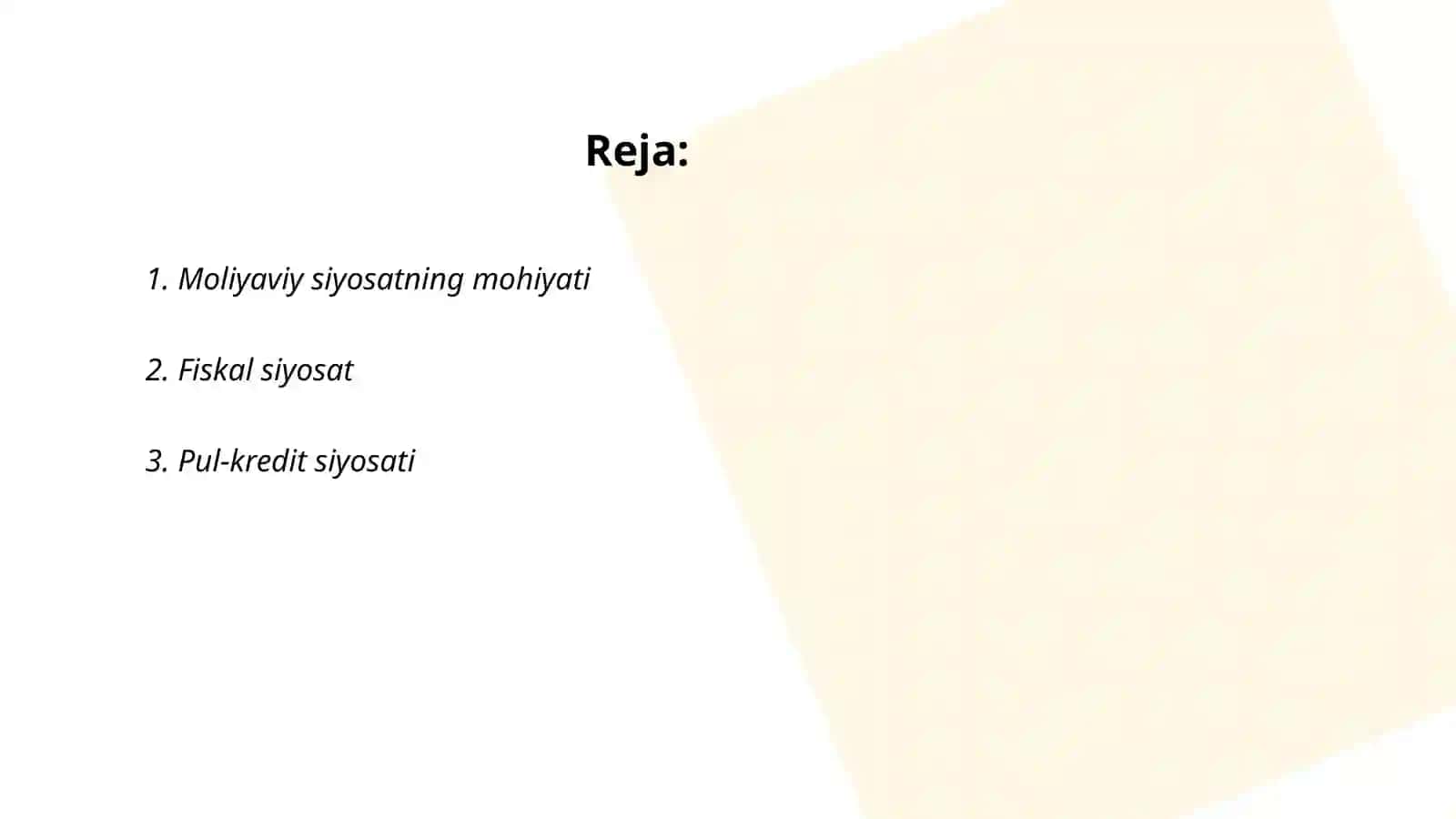 Moliyaviy siyosatning mohiyati 2
