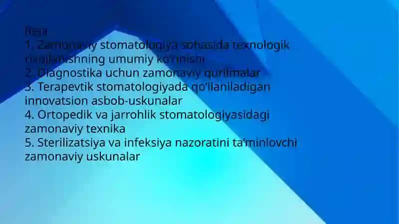 Zamonaviy stomatologik asbob uskunalar 2
