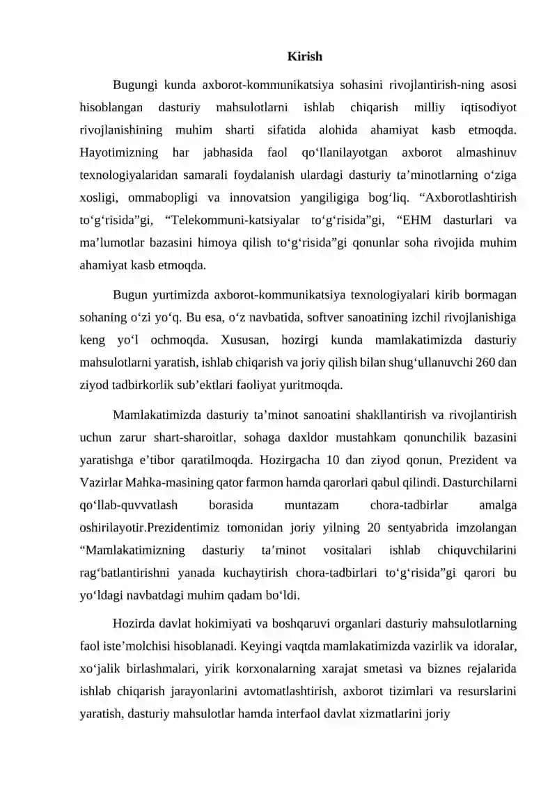 Dorixonai uchun axborot tizimini loyihalashtirish 2