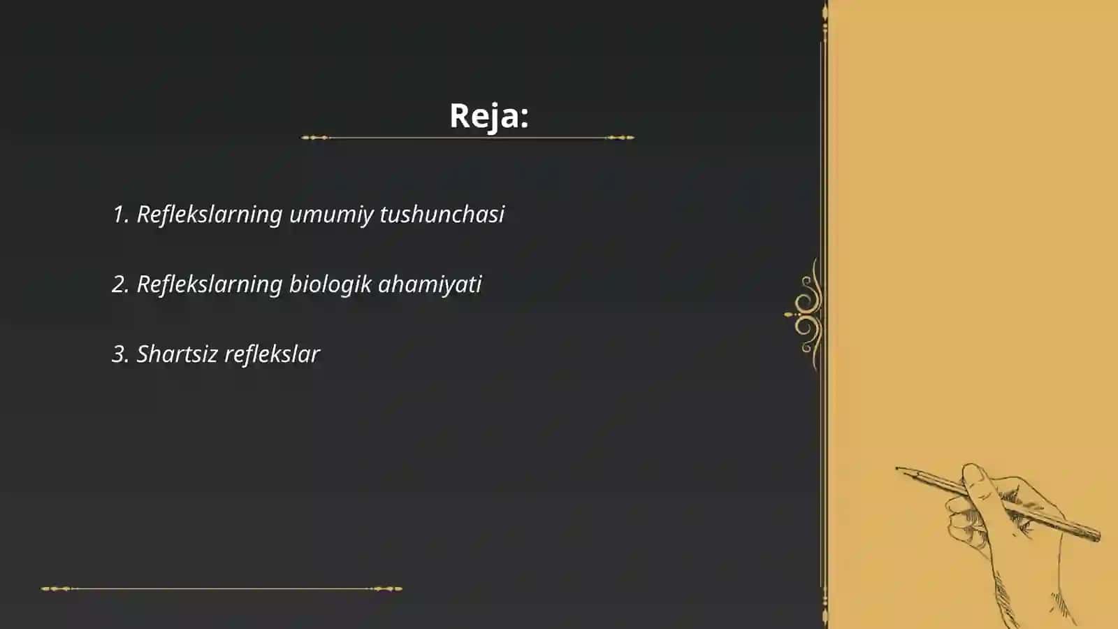 Reflekslar va ularning klasifikatsiyasi 2