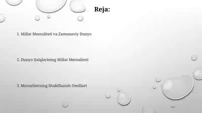 Dunyo xalqlari milliy mentaliteti 2