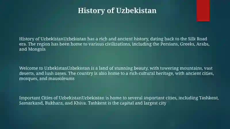 Important Cities of Uzbekistan 2