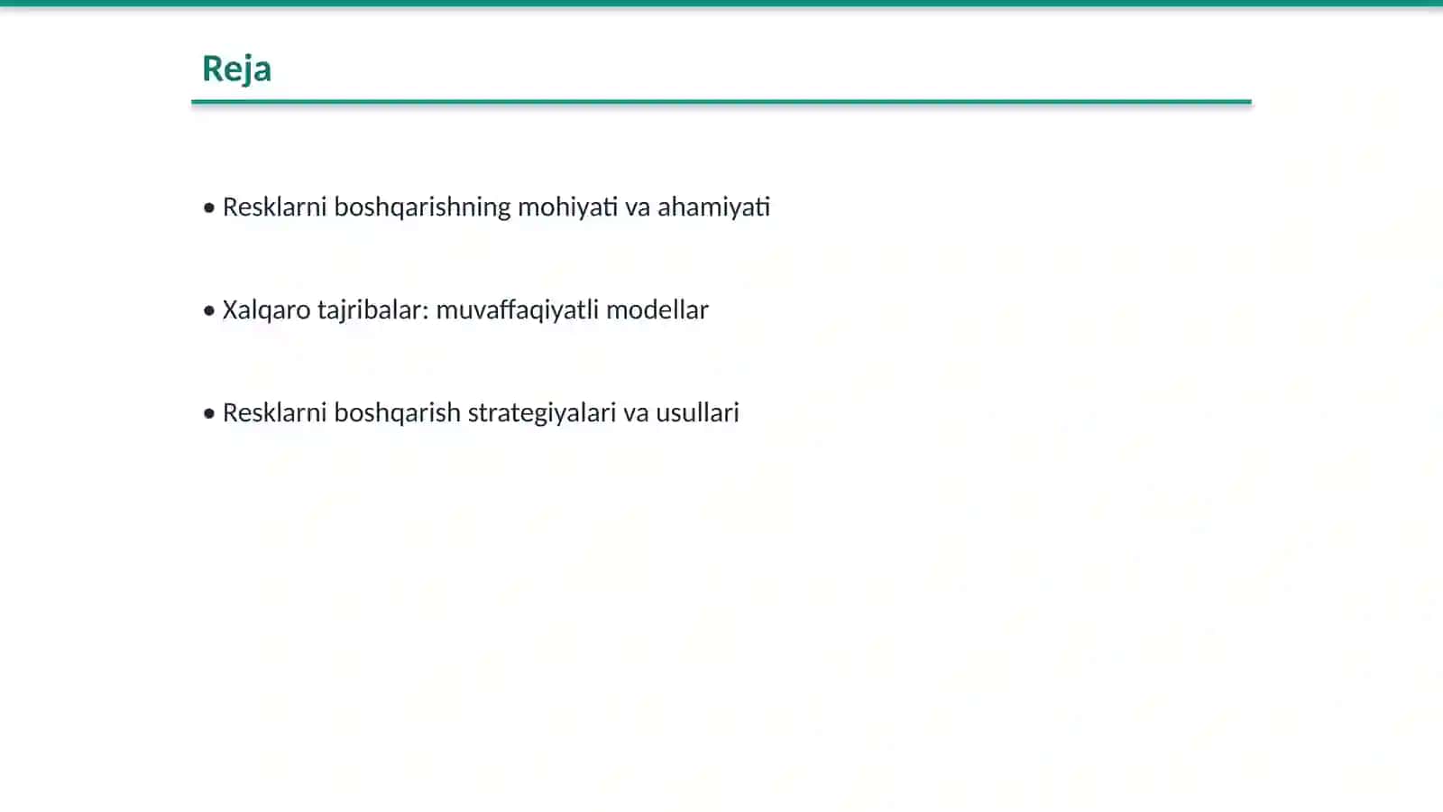 Resklarni boshqarishda xalqaro tajribalar 2