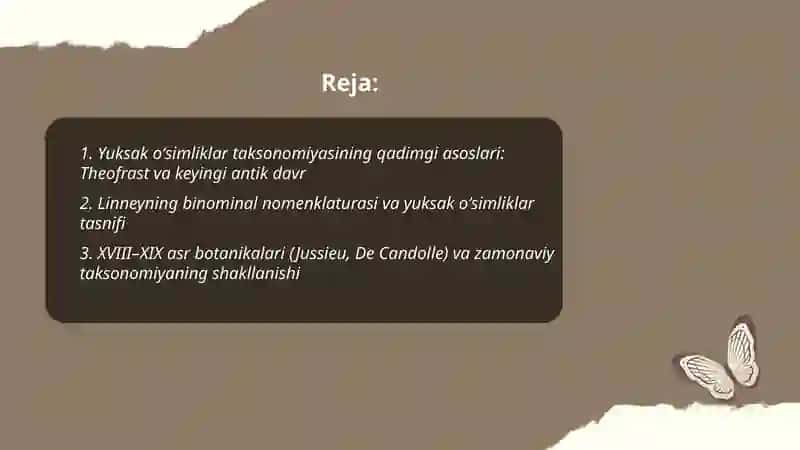 Yuksak oʻsimliklarning taksonomik tarixi 2