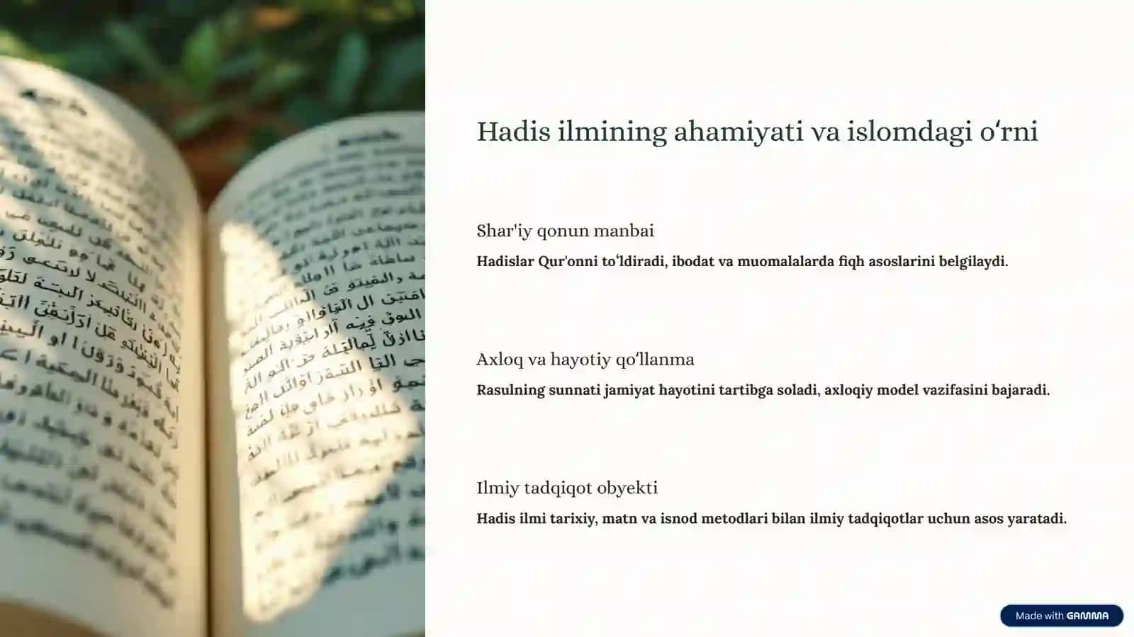 Muhaddislarning hadis ilmi rivojiga qoʻshgan hissasi 2