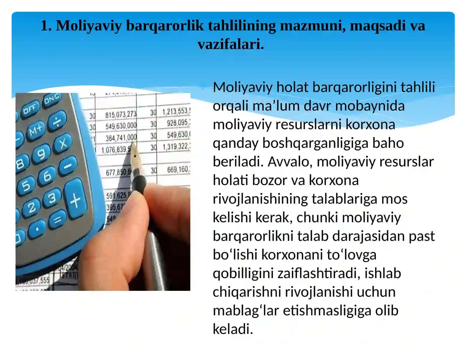 Moliyaviy barqarorlik tahlili 2