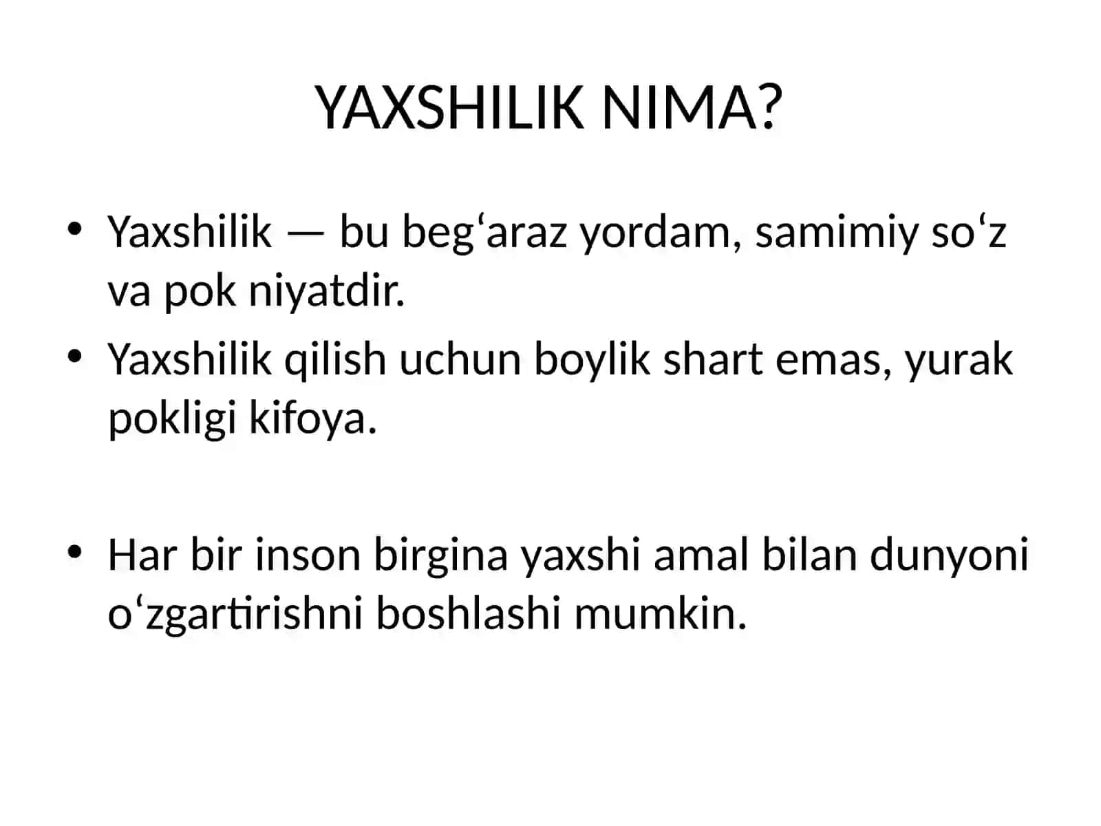 BIR YAXSHILIK HAQIDA 2
