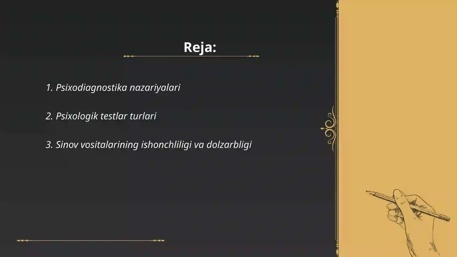Psixodiagonostik tekshiruv va tadqiqot 2