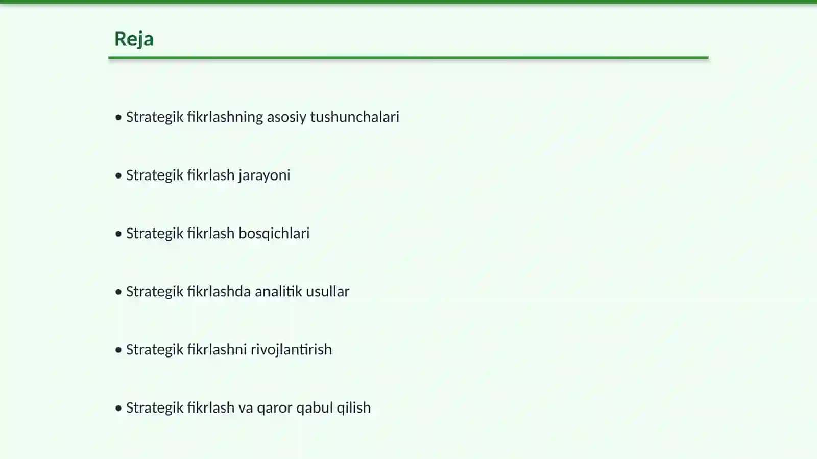 Strategik fikrlash qoidalari 2