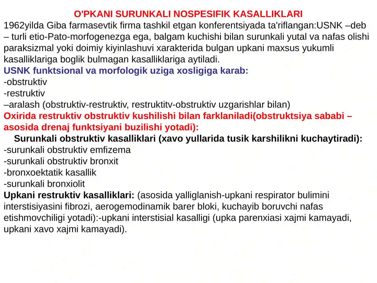 O'pkasi surunkali nosifik kasalliklari 2