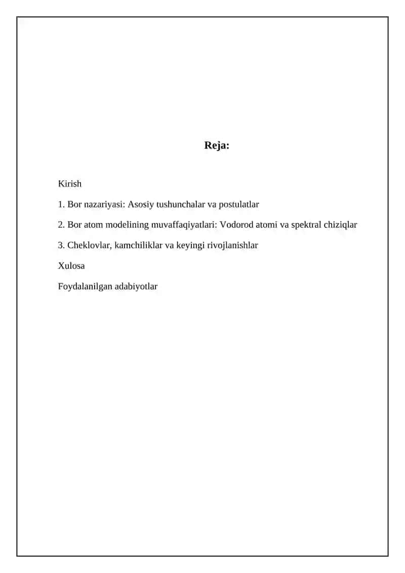 Bohr nazariyalari 2