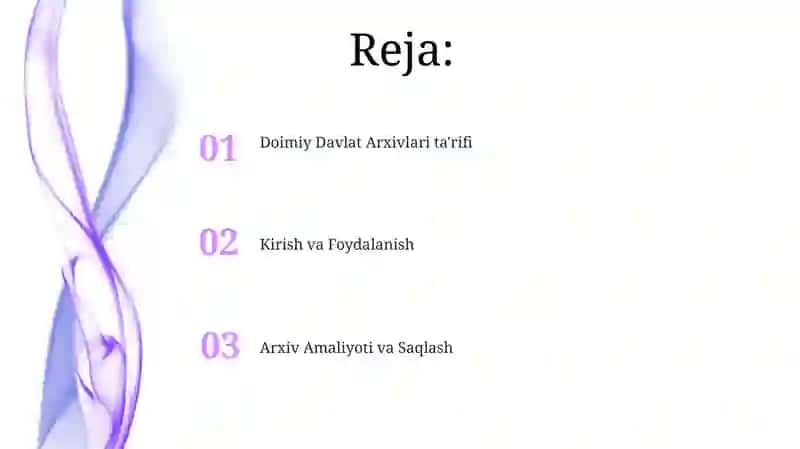 Doimiy Davlat Arxivlari ta'rifi 2