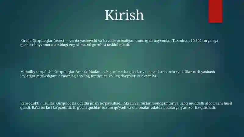 Qirquloqlarning Tabiatda Tarqalishi Kòpayish Usularai 2