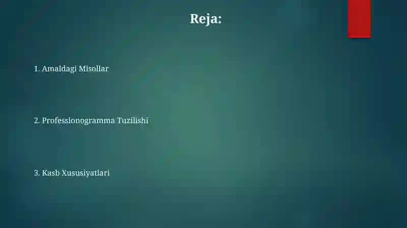 Kasblar xarakteristikasi-professiogramma 2