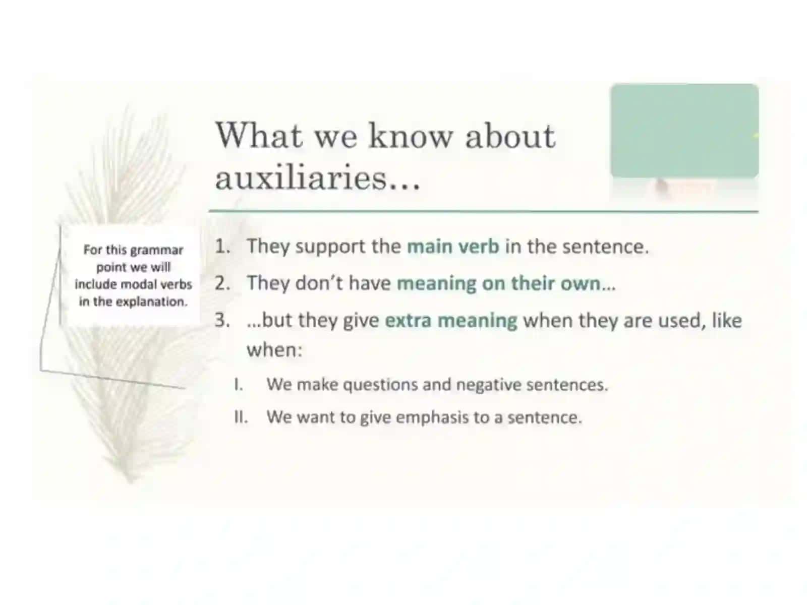 Auxiliary verbs 2